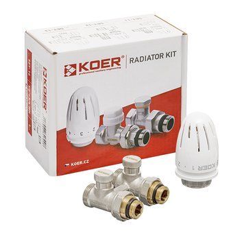 Комплект KOER SET-22 термостатичний для нижньої підкл. радіатора 1/2"x3/4" прямий ЗЗ (KR3174) KR3174 фото