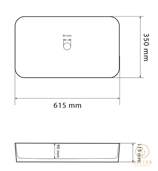 Умывальник (раковина) VBI TRIEST ANTHRACITE MARBLE накладной (VBI-012717) VBI-012717 фото