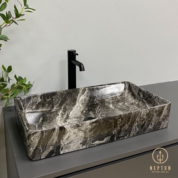 Умывальник (раковина) VBI TRIEST ANTHRACITE MARBLE накладной (VBI-012717) VBI-012717 фото