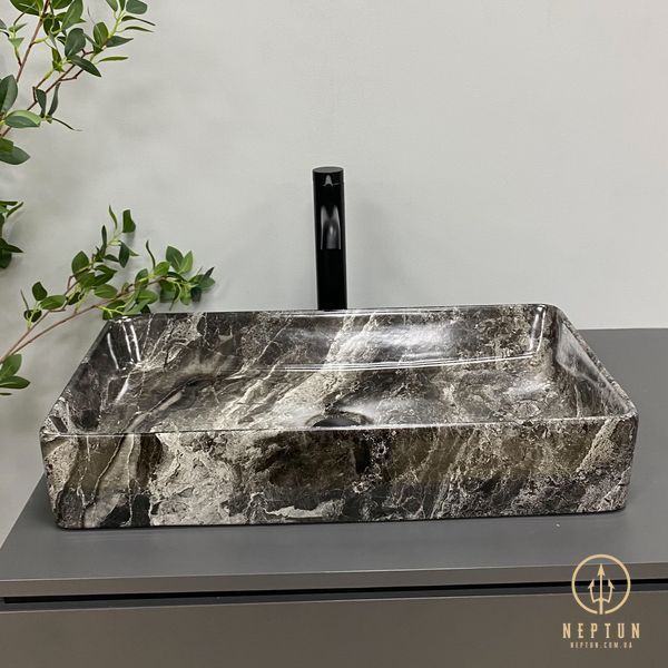 Умывальник (раковина) VBI TRIEST ANTHRACITE MARBLE накладной (VBI-012717) VBI-012717 фото