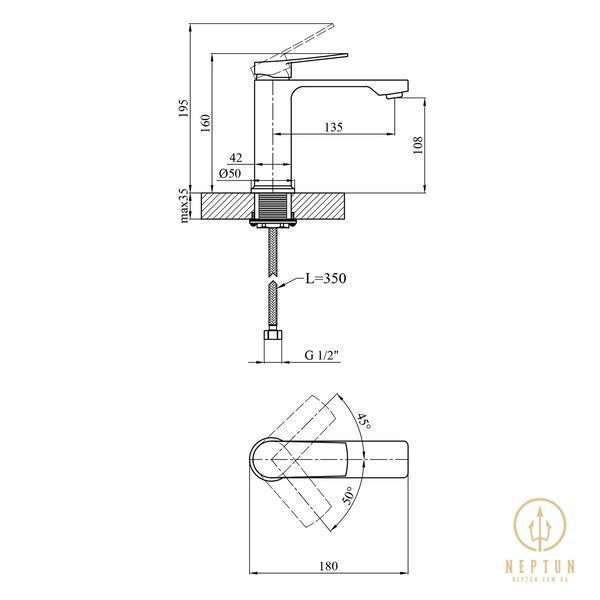 Набор 2 в 1 душова система Kroner Makon-C063 + змішувач Makon-C010 CVS30225 фото