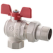 Кран з американкою Roho 3/4" ВЗ кутовий, червоний метелик R106-075 (RO0090) (12/48) RO0090 фото 1