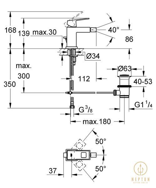 Змішувач для біде Grohe Eurocube (23138000) 23138000 фото