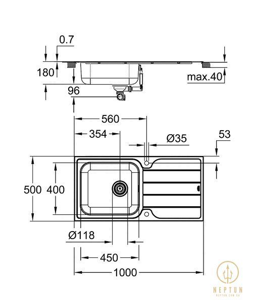 Мийка для кухні із нержавіючої сталі Grohe K500 (31563SD1) 31563SD1 фото