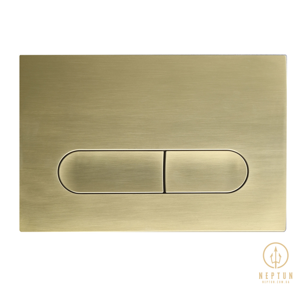 Панель змиву Koer KT-0608-12 240x160x10mm пластик., кнопка закруглена (колір матове золото) (KR6126) KR6126 фото