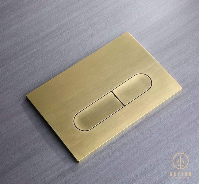 Панель змиву Koer KT-0608-12 240x160x10mm пластик., кнопка закруглена (колір матове золото) (KR6126) KR6126 фото