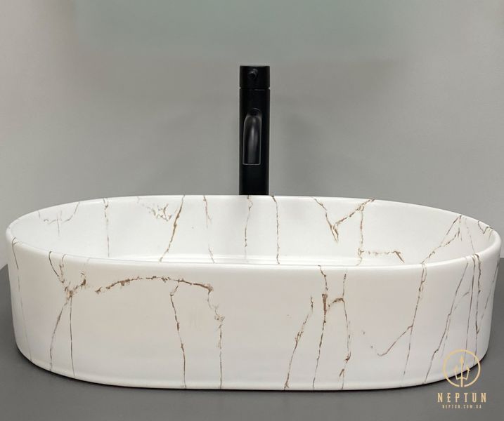 Умивальник (раковина) VBI VERONA 50 GOLD MARMO GLOSSY накладний (VBI-011329) VBI-011329 фото