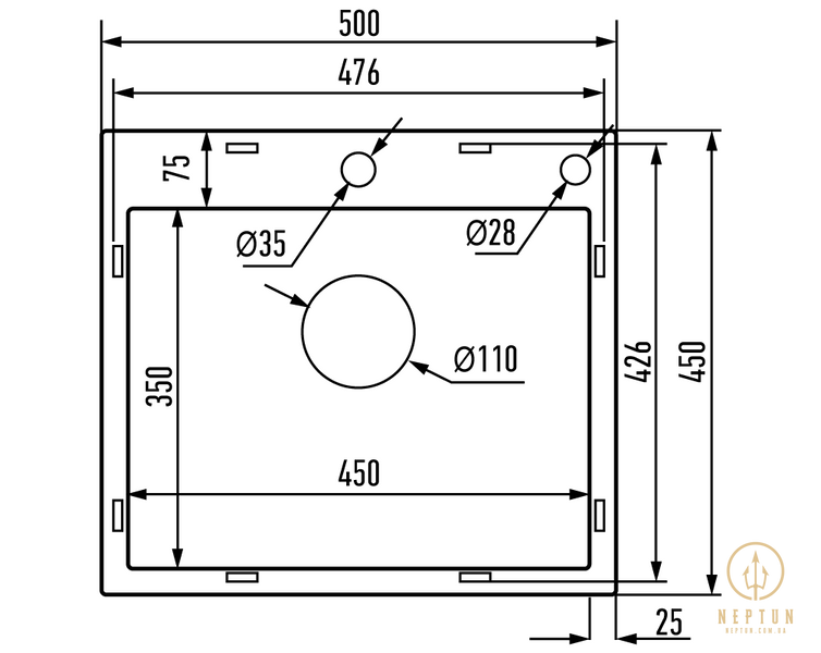 Мийка з нержавіючої сталі Mixxus MH5045 Decor Graphite (3.0/0.8) колір графіт (MI8310) MI8310 фото