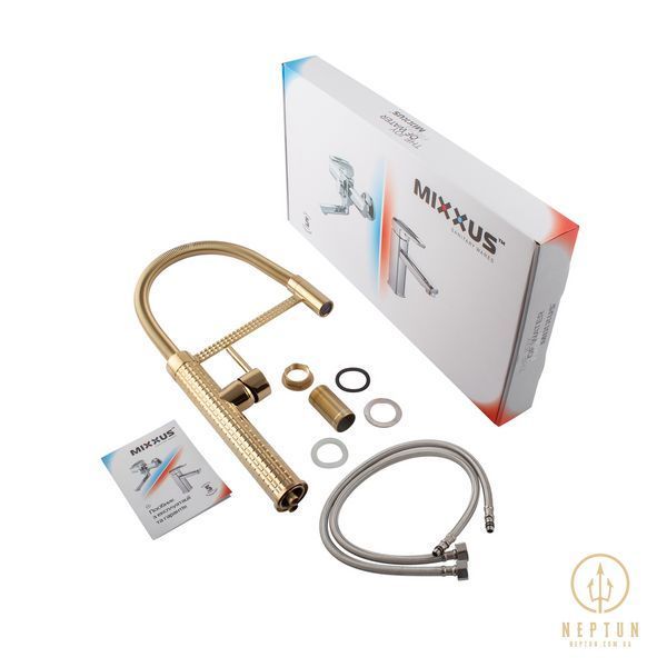 Змішувач для кухні Mixxus Premium Spark 017 GOLD (MI6972) MI6972 фото