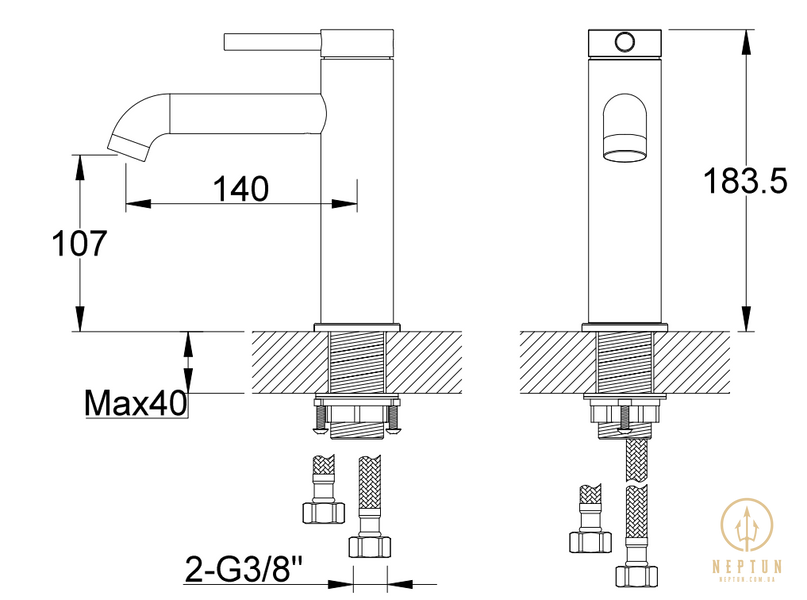 Смеситель для раковины (умывальника) KOHLMAN AXEL CHROME QB105A фото