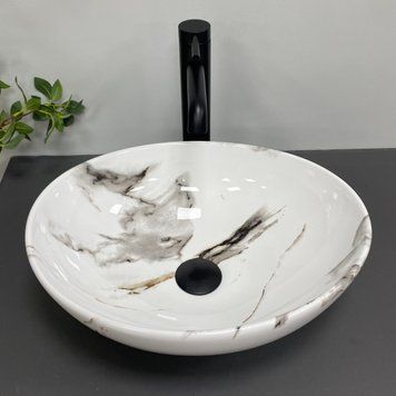 Умивальник (раковина) VBI PARMA CARRARA GLOSSY накладний (VBI-011025) VBI-011025 фото