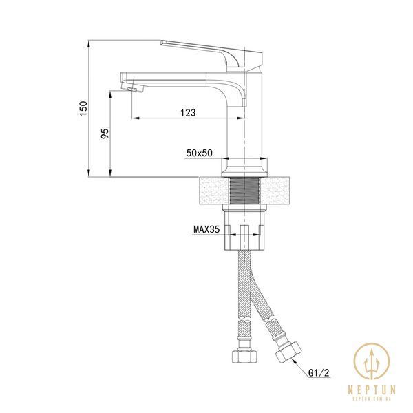 Змішувач для умивальника Mixxus Premium MONE 001 NUT (MI6768) MI6768 фото