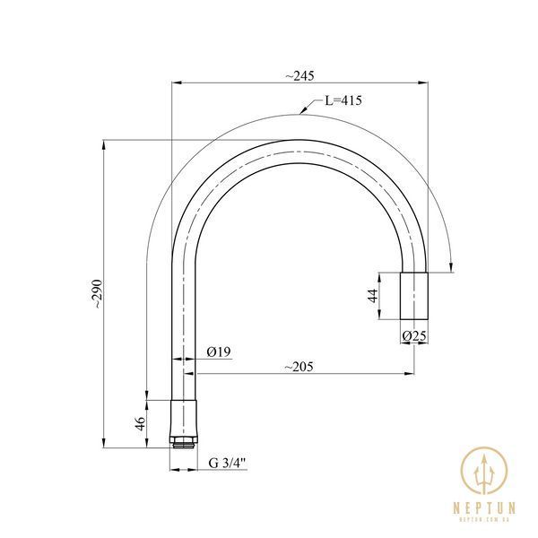 Вилив для змішувача гнучкий Kroner KRM - C802RSS CV023632 фото