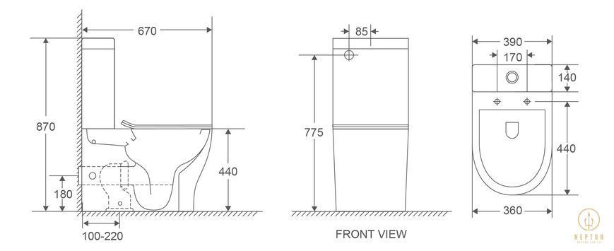 Унитаз-компакт Mixxus Premium WAVE-0403-R 675х395х870mm, система смыва RIMLESS (MP6606) MP6606 фото