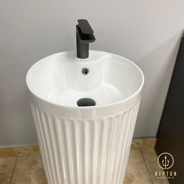 Умивальник моноблок VBI VINICI WHITE з отвором під змішувач та переливом (VBI-019015) VBI-019015 фото