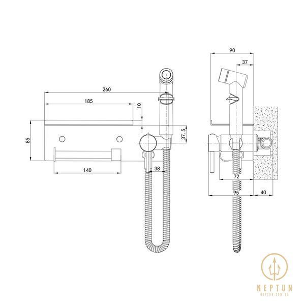Змішувач для гігієнічного душу Mixxus Premium HANS 069 з тримачем для туалетного паперу (MI6785) MI6785 фото