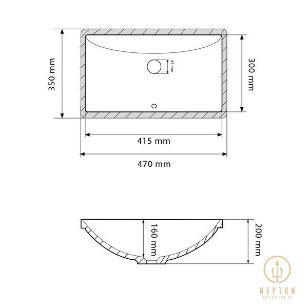 Умывальник (раковина) VBI MESSINA WHITE врезной VBI-018002 фото