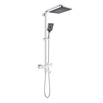 Душова система зі змішувачем термостатична Perla Picasso квадратна хром (PSA2068) PSA2068 фото