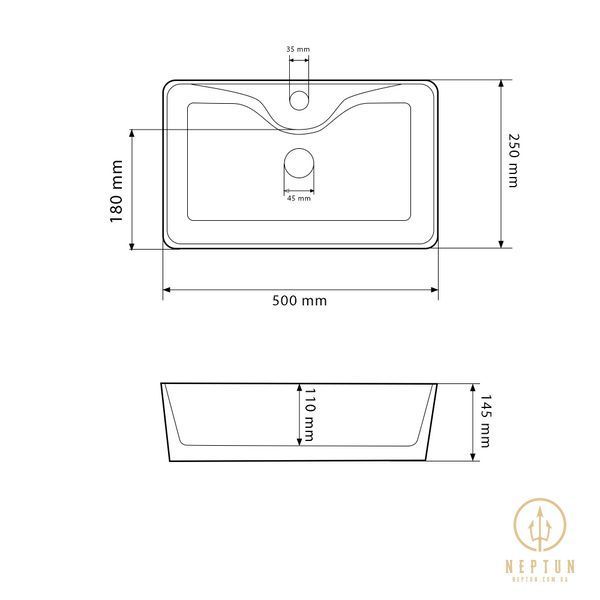 Умывальник (раковина) VBI FORLI M WHITE накладной VBI-011102 фото