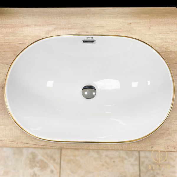 Умывальник (раковина) VBI GAETA S WHITE GOLD EDGE врезной (VBI-018067) VBI-018067 фото