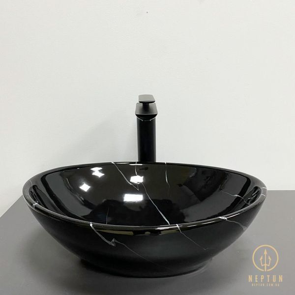 Умивальник накладний VBI PARMA BLACK MARMO GLOSSY (VBI-011023) VBI-011023 фото