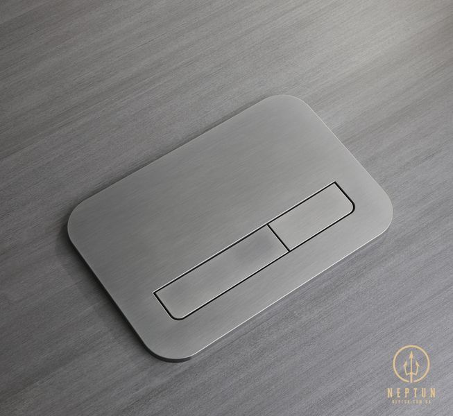 Панель змиву Koer KT-0609-07 240x160x7mm пластикова, кнопка лінійна (колір графіт) (KR6133) KR6133 фото