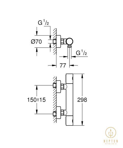 Термостат для душу Grohe Grohtherm 800 Cosmopolitan (34765000) 34765000 фото