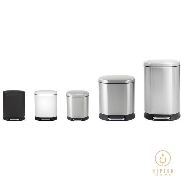 Mixxus Premium Strong-TC0105 SS Color 5л Відро для сміття з плавним закриттям овальне (MI7080) MI7080 фото