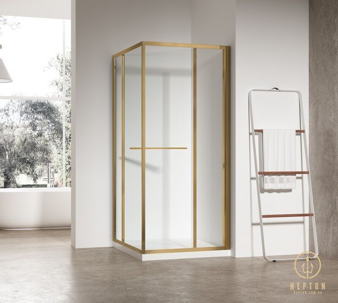 Душова кабіна без піддону Koer SR SC09-90x90x200-R-TR-12 прозоре скло Easy Clean 6мм Матове золото (KR5771) KR5771 фото