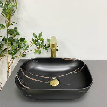 Умывальник (раковина) VBI RAVENNA BLACK STONE MATT накладной VBI-011214 фото