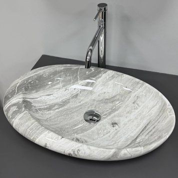 Умивальник (раковина) VBI VICENZA M GREY STONE GLOSSY накладний (VBI-014806) VBI-014806 фото