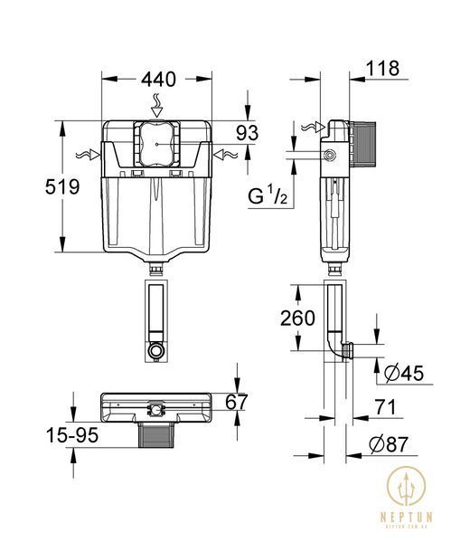 Змивний бачок GD 2 Grohe GD2 (38661000) 38661000 фото