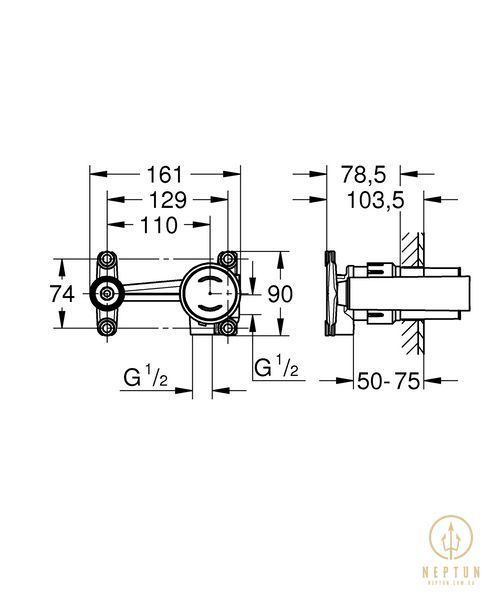 Прихована частина змішувача для раковини із джойстиком Grohe Non Rapido OHM (23429000) 23429000 фото