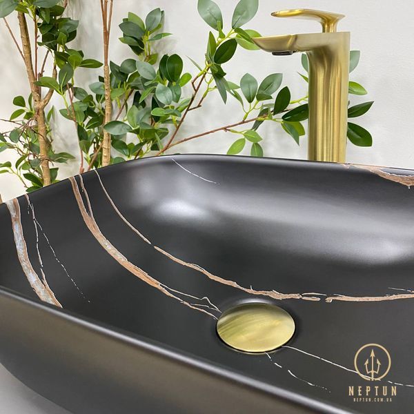 Умывальник (раковина) VBI RAVENNA BLACK STONE MATT накладной VBI-011214 фото