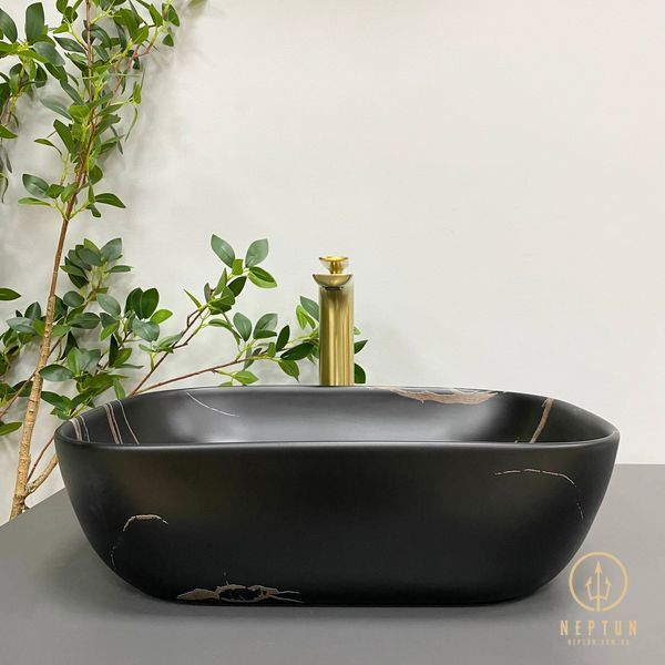 Умывальник (раковина) VBI RAVENNA BLACK STONE MATT накладной VBI-011214 фото