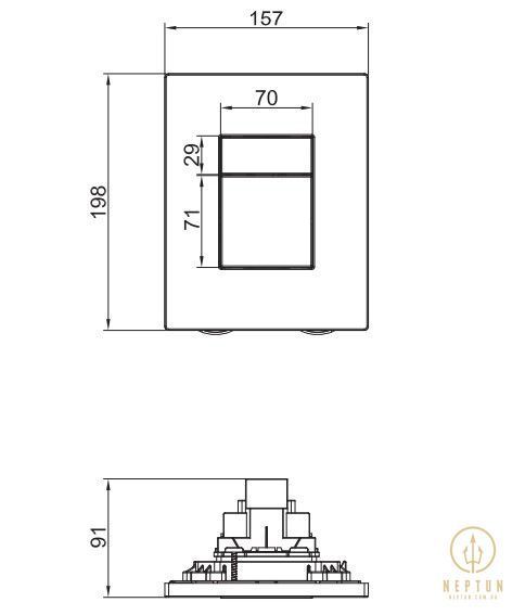 Комплект інсталяції пневмо Koer KT-0504-01 500x126x1150mm для унітазу з панеллю змиву KT-0607-01 Хром (KR5348) KR5348 фото