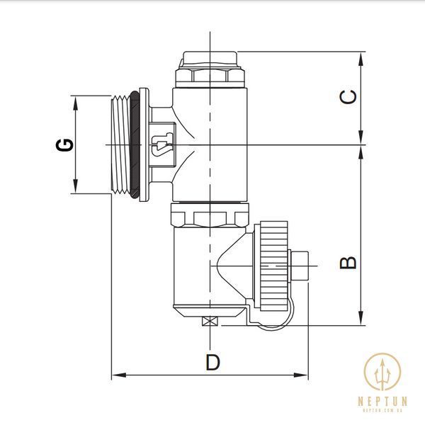 Кінцева зливна група Roho R611-100 - 1" (з краном Маєвського) (RO0153) RO0153 фото