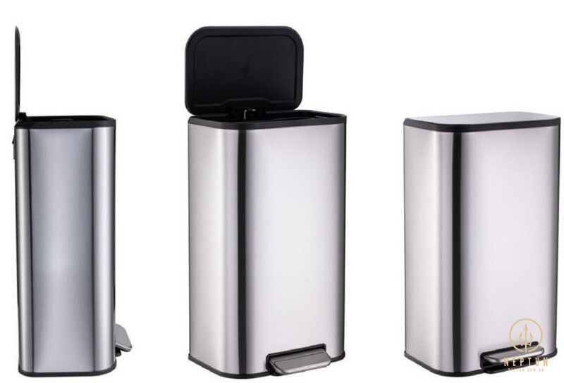 Mixxus Bevel-TC0112 SS Color 12л Відро для сміття з плавним закриттям прямокутне (MI7087) MI7087 фото
