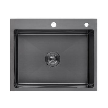 Кухонна мийка Kroner KRP Schwarze - 6050HM PVD (3.0/1.0 мм) CV025260 фото