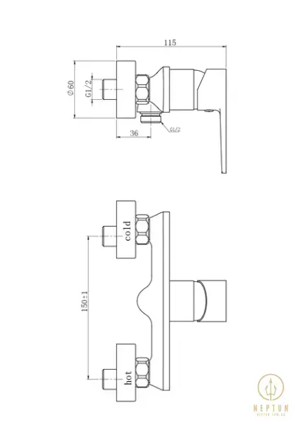 Змішувач "Harry" душ б\акс. PBZ6105 PBZ6105 фото