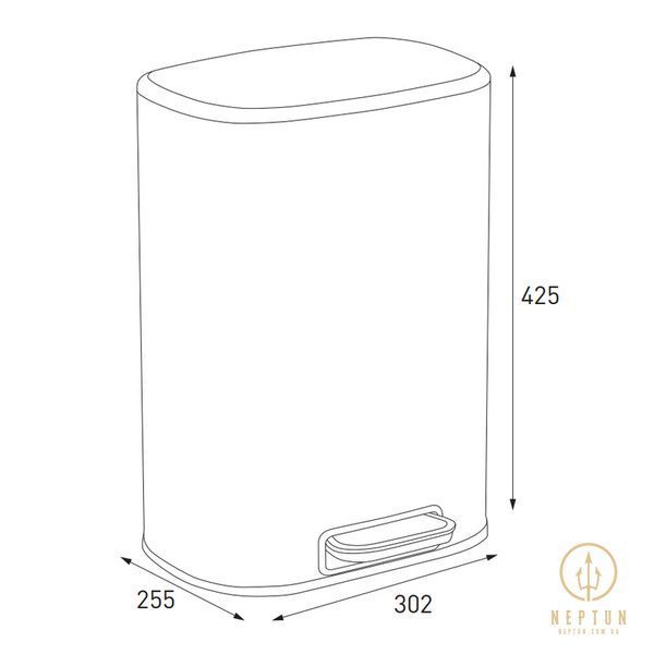 Mixxus Premium Diverse-TC0112 SS Color 12л Відро для сміття з плавним закриттям овальне (MI7079) MI7079 фото