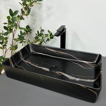 Умивальник накладний VBI TRIEST BLACK STONE MATT (VBI-012703) VBI-012703 фото