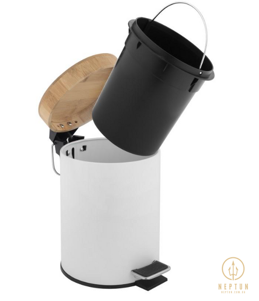 Кошик для сміття YOKA BIN WHITE BAMBOO 3л. для ванної кімнати * CH.BIN-WHT фото