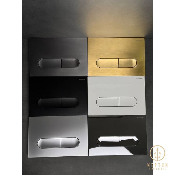 Панель змиву Koer KT-0608-03 240x160x10mm пластикова, кнопка закруглена (колір білий) (KR6123) KR6123 фото