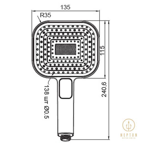 Лійка для душу Koer KP-0404-05 ручна (3 функції) (KR5001) KR5001 фото