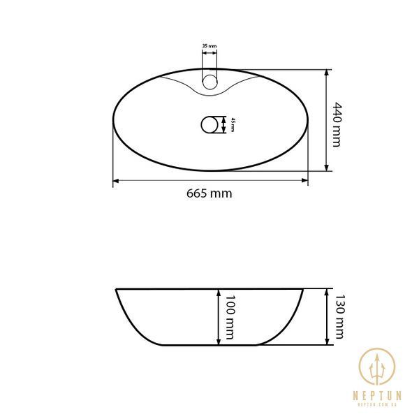 Умывальник (раковина) VBI ORATINO WHITE накладной VBI-015503 фото