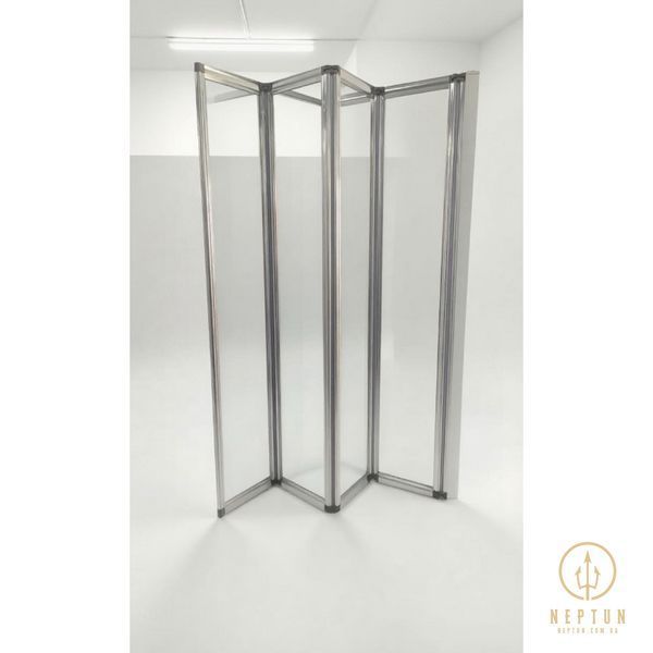 Шторки скляні на ванну складні Koer SR BS07-80x140-TR-01 прозоре скло Easy Clean 4мм, хром (KR5948) KR5948 фото