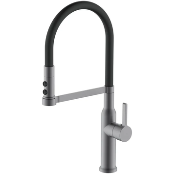 Змішувач для кухні MIXXUS PREMIUM PULL 017 GRAPHITE REFL.BLACK (Кол.графіт+силік.вилив чор.) (MI8278) MI8278 фото