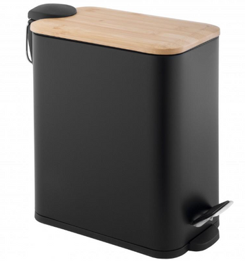 Кошик для сміття YOKA MOBY BLACK BAMBOO 5л. для ванної кімнати CH.MOBY-5-BLK фото