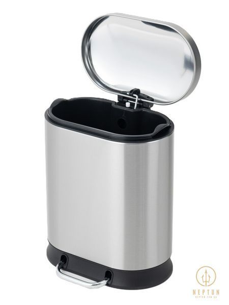 Мусорное ведро с плавным закрытием овальное Mixxus Premium Strong-TC0120 SS Color 20л цвет нержавейка (MI7081) MI7081 фото